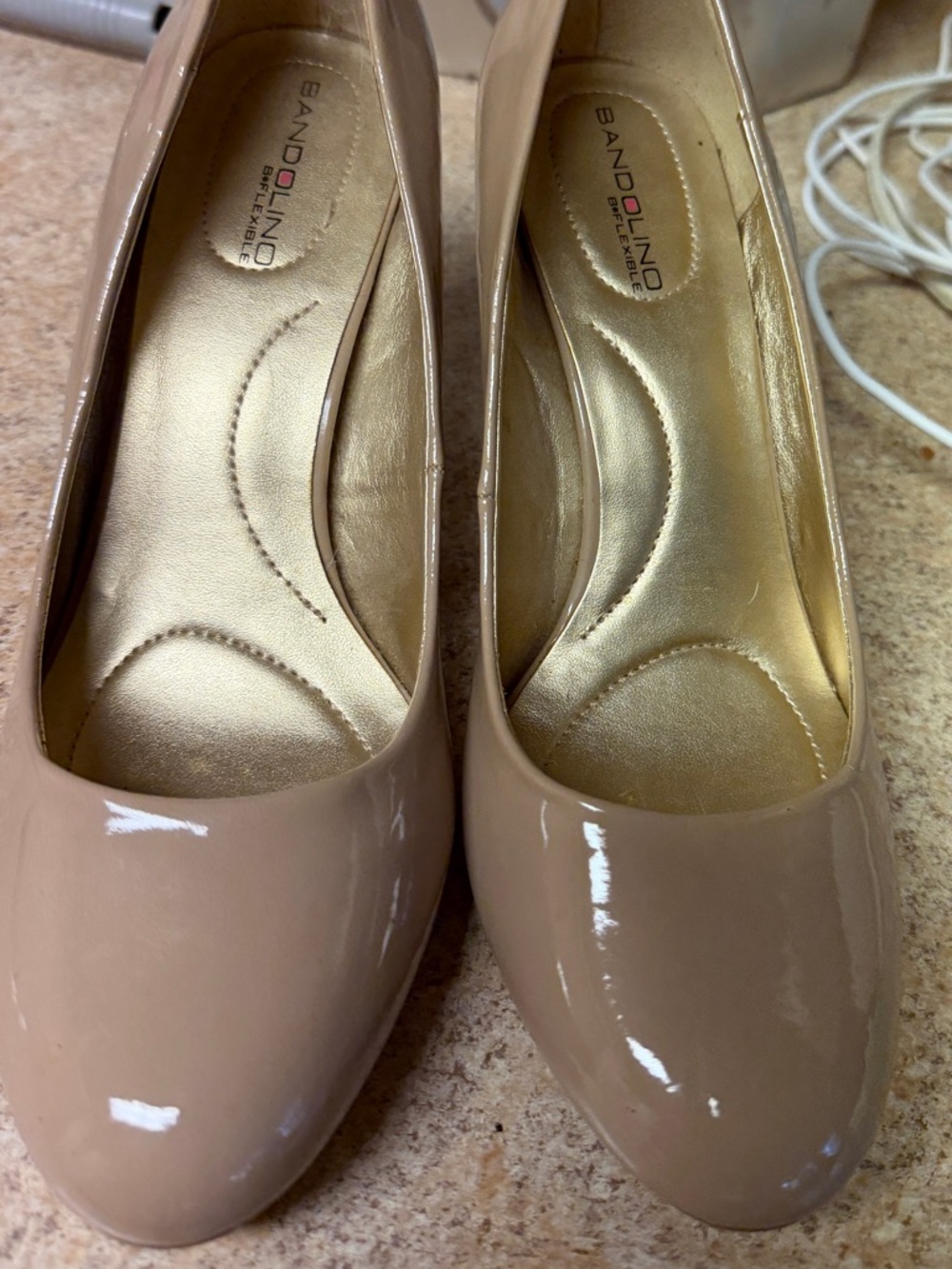 Women’s Taupe Patent High Heel Pumps